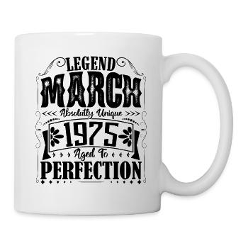 March 1975. March 1975 Birthday Gift. March. - Mug - white - Right