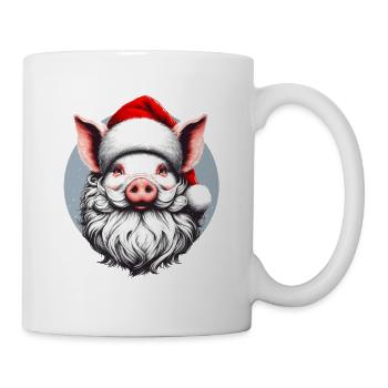 Conception de pull de Noël : Cochon comme Père Noël - Noël - Mug blanc - blanc - Droite