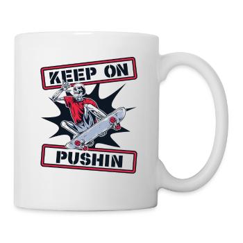 Keep On Pushin Skatepark Skatergirl Skaterboy - Tasse - Weiß - Rechts