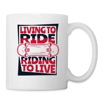 Living To Ride Riding To Live Skaterboy Skatepark - Mug - white - Right