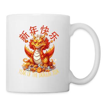 Year Of The Dragon Happy Chinese New Year 2024 - Tasse - Weiß - Rechts