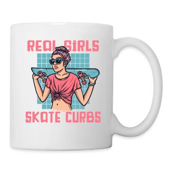 Real Girls Skate Curbs Skaterboy Skatepark Skater - Tasse - Weiß - Rechts