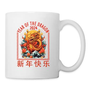 Year Of The Dragon Happy Chinese New Year 2024 - Tasse - Weiß - Rechts