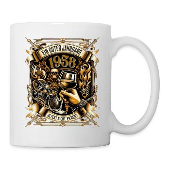 1958 Geburtstag Biker Ein Guter Jahrgang Altert - Tasse - Weiß - Rechts