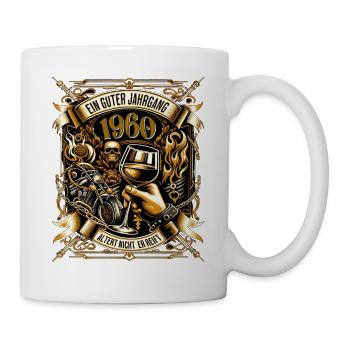 1960 Geburtstag Biker Ein Guter Jahrgang Altert - Tasse - Weiß - Rechts