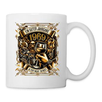 1955 Geburtstag Biker Ein Guter Jahrgang Altert - Tasse - Weiß - Rechts