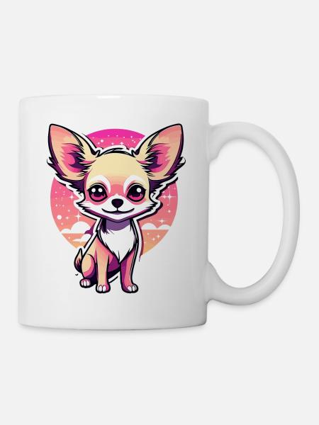 Chihuahua Hund Zeichnung - Tasse - Weiß