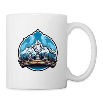 Berge Bergsteiger Symbol - Tasse - Weiß - Rechts