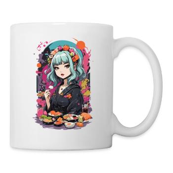 Anime Sushi e-Girl Goth Pastel Style Design - Mug blanc - blanc - Droite