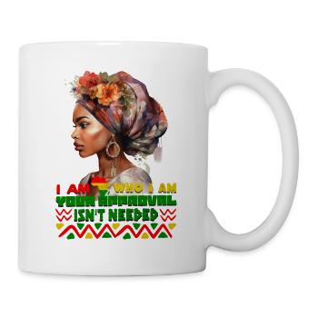 Black Queen Curly Afro - Celebrate Black History - Mug - white - Right