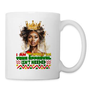Black Queen Curly Afro - Celebrate Black History - Mug - white - Right