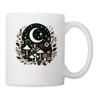 Mushrooms Moon Cottagecore Flowers Night Goblincore - Mug - white - Right