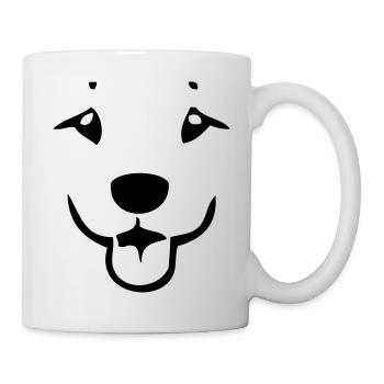 Süßes cartoon Hundegesicht - Tasse - Weiß - Rechts