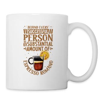 Erfolgreich nur mit Espresso Romano - Tasse - Weiß - Rechts
