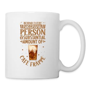 Erfolgreich nur mit Café Frappé - Tasse - Weiß - Rechts