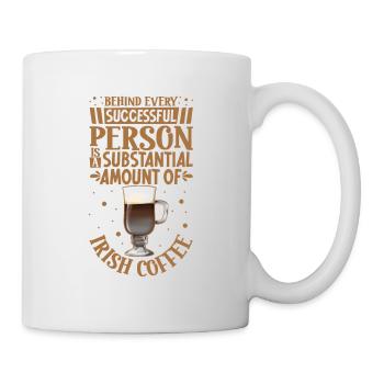 Erfolgreich nur mit Irish Coffee - Tasse - Weiß - Rechts