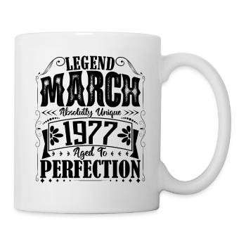 March 1977. March 1977 Birthday Gift. March. - Mug - white - Right