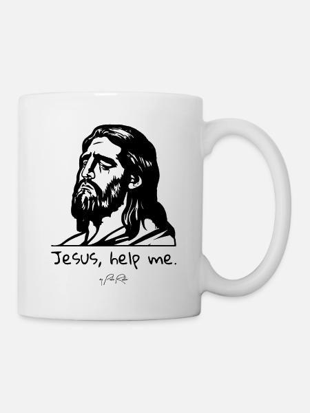 Jesus, hilf mir - Tasse - Weiß