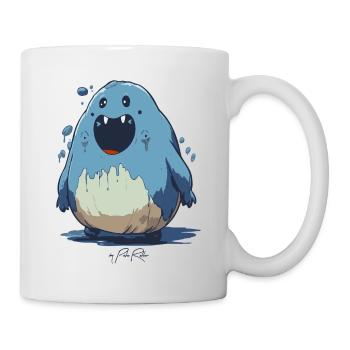 Cartoon-Kreatur lustiger Blob - Tasse - Weiß - Rechts