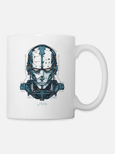 Une technologie de robot cyborg - Mug blanc - blanc