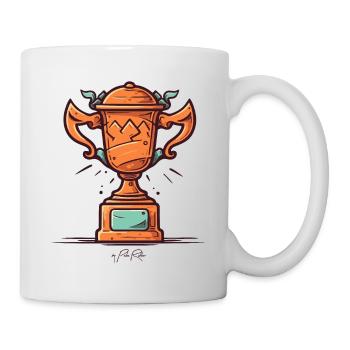 Le vainqueur remporte tout, un trophée - Mug blanc - blanc - Droite