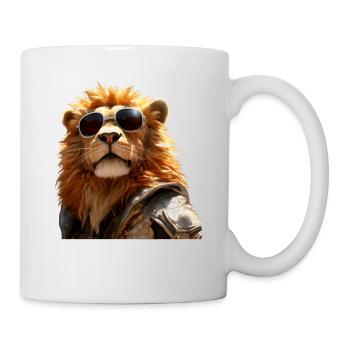 Lion with Sunglasses Dad Lions Love Wild Lion - Mug - white - Right