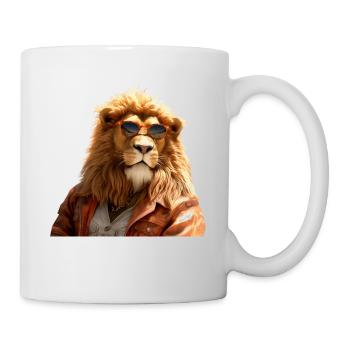 Lion with Sunglasses Dad Lions Love Wild Lion - Mug - white - Right