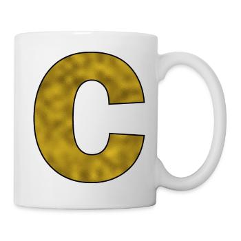 Lettre C Or - Mug blanc - blanc - Droite