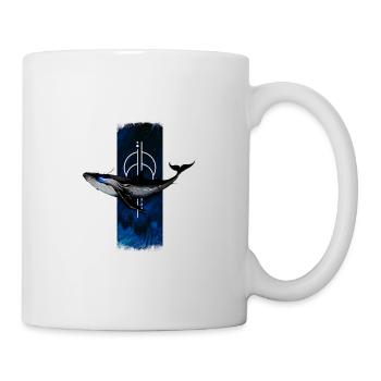 Azurblauer Leviathan: Der erleuchtete Blick des Blauwals - Tasse - Weiß - Rechts