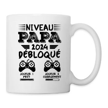 Niveau Papa Débloqué Futur Père 2024 Papa Cadeau - Mug blanc - blanc - Droite