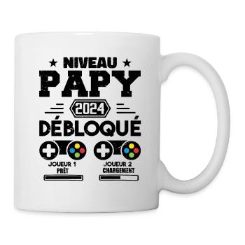 Niveau Papy Débloqué Futur Grand Père 2024 Cadeau - Mug blanc - blanc - Droite