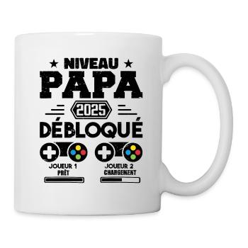Niveau Papa Débloqué Futur Père 2025 Papa Cadeau - Mug blanc - blanc - Droite