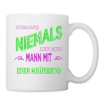 schäferhund bday chihuahua humor bluthund vatertag - Tasse - Weiß - Rechts