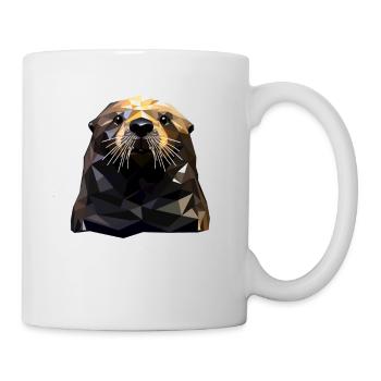 Loutre de mer de style géométrique - Mug blanc - blanc - Droite