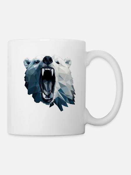 Ours polaire de style géométrique - Mug blanc - blanc