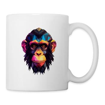Geometric Style Chimpanzee - Tasse - Weiß - Rechts