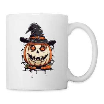 Magischer Hexen Kürbis lustiger Halloween Look - Tasse - Weiß - Rechts