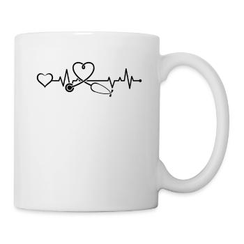 Doctor Stethoscope with Heart - Mug - white - Right