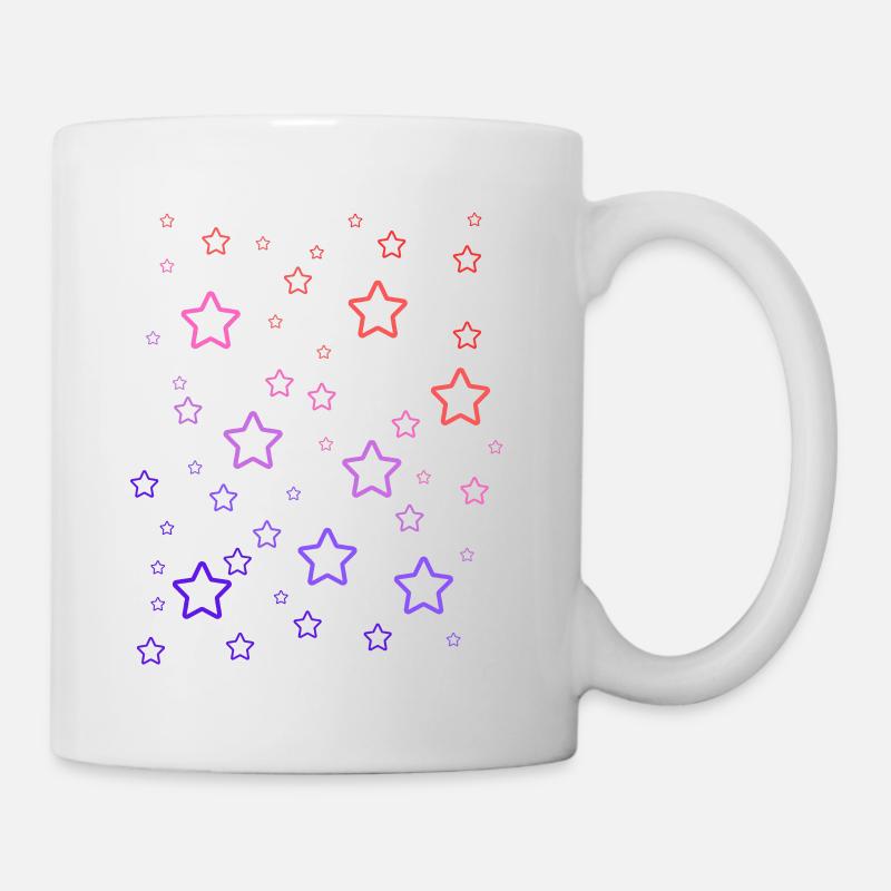 Regenbogen-Sterne - Tasse - Weiß