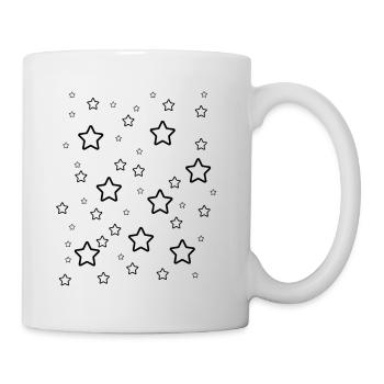Schwarze Sterne - Tasse - Weiß - Rechts