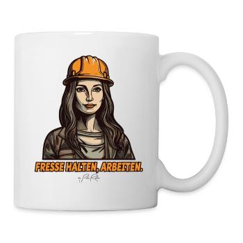 Bauleiter, Fresse halten und arbeiten - Tasse - Weiß - Rechts