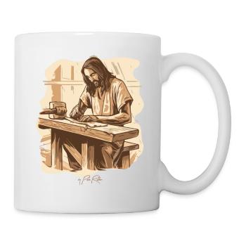 Jesus Josef: Der urprüngliche Zimmermann - Tasse - Weiß - Rechts
