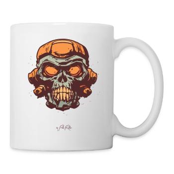 Retro vintage comic cartoon skull - Mug - white - Right