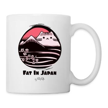 In Japan gibt es eine dicke Katze - Tasse - Weiß - Rechts