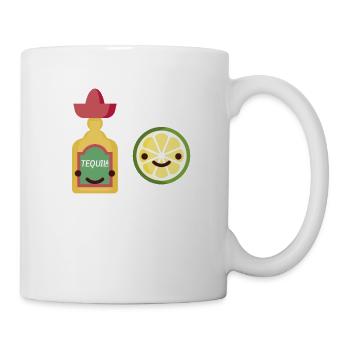 Smiling Tequila Bottle Lime Mexican Alcohol Pun - Mug - white - Right