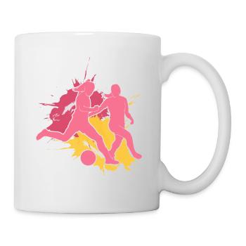 Frauenfußball, Fußball Frauen Soccer Damenfußball - Tasse - Weiß - Rechts