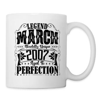 Mars 2007. Cadeau d'Anniversaire mars 2007. March. - Mug blanc - blanc - Droite