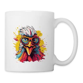 Huhn Hühner Hühnerbesitzer Verrücktes Huhn - Tasse - Weiß - Rechts