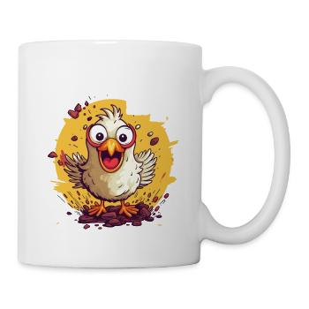 Huhn Hühner Hühnerbesitzer Verrücktes Huhn - Tasse - Weiß - Rechts