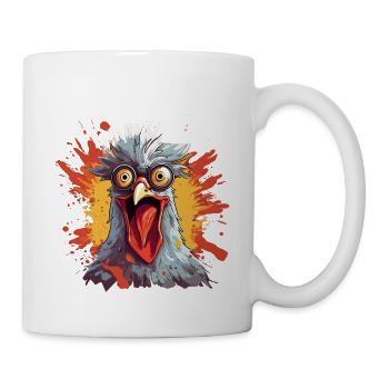 Huhn Hühner Hühnerbesitzer Verrücktes Huhn - Tasse - Weiß - Rechts